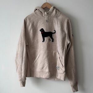 The Black Dog Beige Hoodie with Black Motif